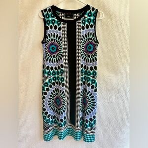 AB Studio Women’s Green Black Purple Sleeveless Dress Size: Small